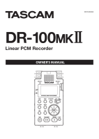 Tascam DR-100-MkII - Owners Manual